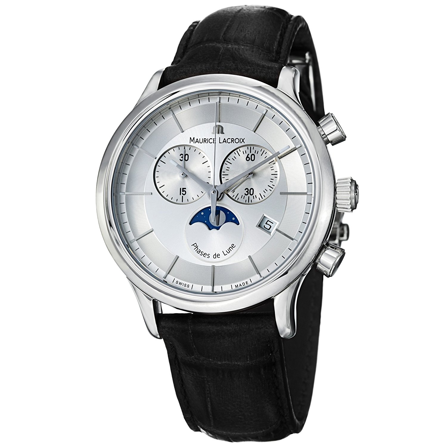 Maurice Lacroix Watches : LC1148-SS001131 Silver Dial Second-hand Luminous Chronograph Water-resistant Men Watch