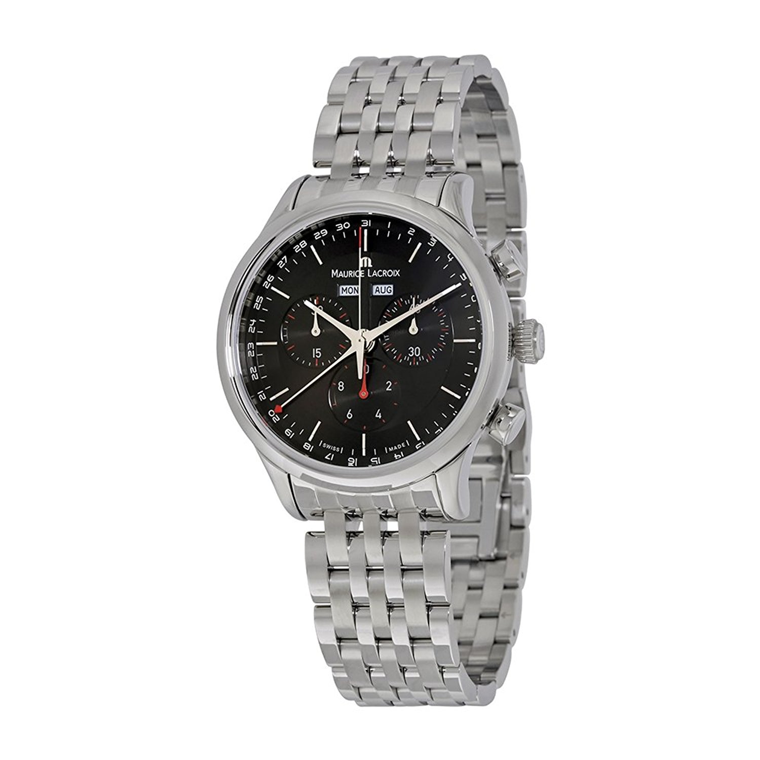 Maurice Lacroix Watches : LC1228-SS002-331 Grey Dial Fixed Stainless Steel Band Men Watch