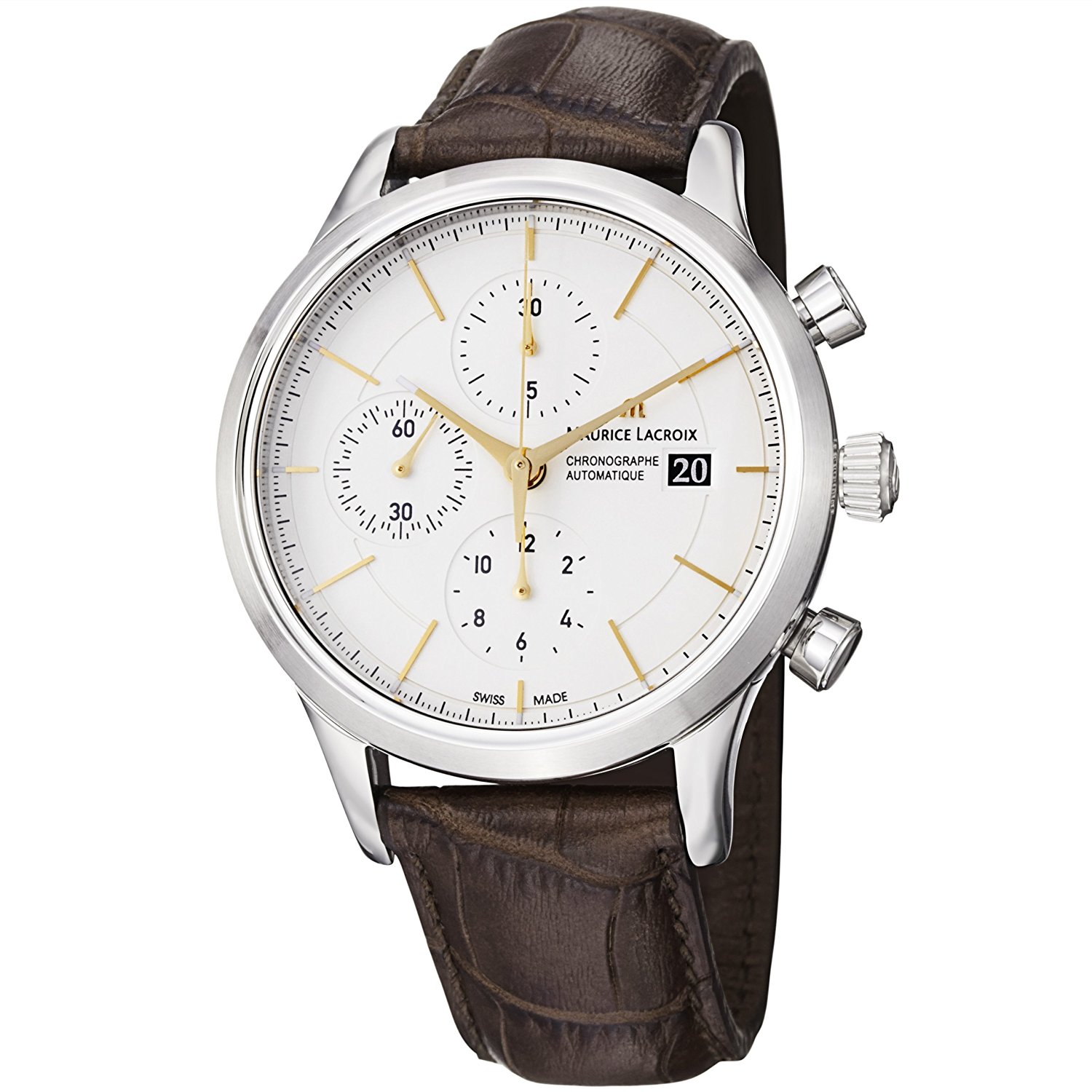 Maurice Lacroix Watches : LC6058-SS001131 Mocha Dial Chronograph Men Watch