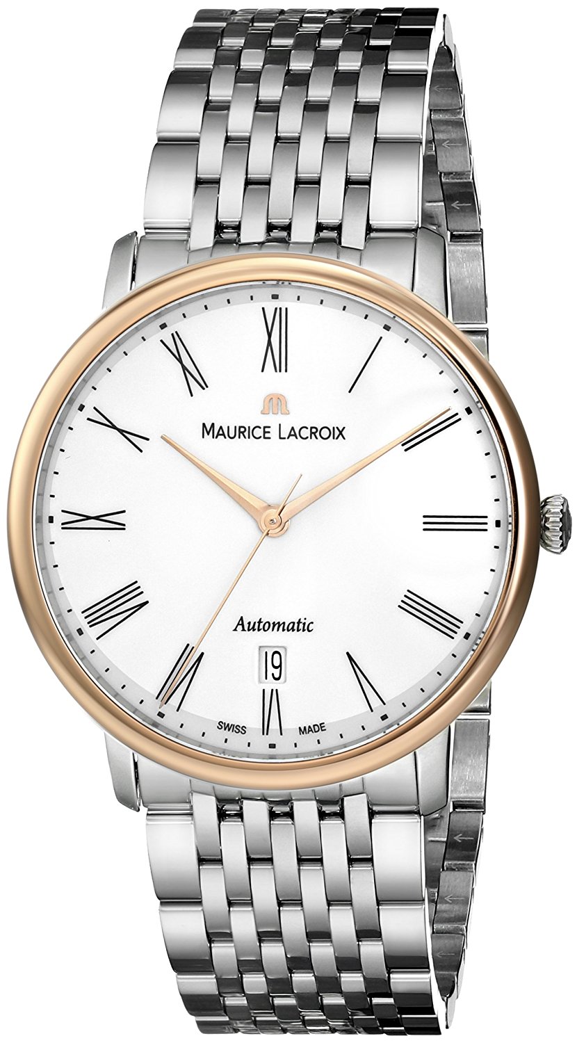 Maurice Lacroix Watches : LC6067-PS102-110 Silver Dial Rose Gold Band Men Watch