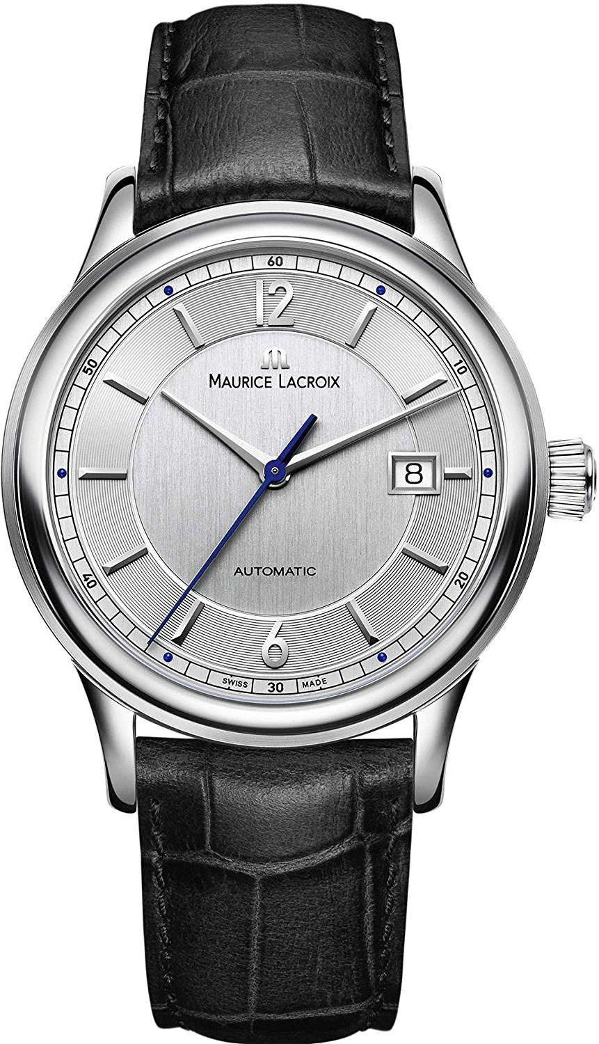 Maurice Lacroix Watches : LC6098-SS001-120-1 Men's Dial Display Type : Analogue Water-restistant (bar) : 3 Diameter (without crown) in mm/inches : 40 / 157 Weight in g/ounces : 79 / 279 Men Watch