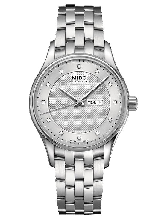 Mido Watches : M001.230.11.036.91 Automatic Silver Dial Stainless Steel And Diamonds On Hour Indices With Stainless Steel Bracelet Women Watch
