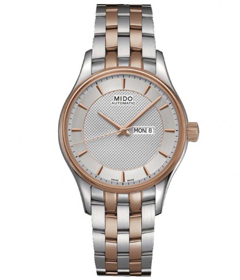 Mido Watches : M001.230.22.031.91 Automatic Chronometer Silver Dial Rose Gold Tone Case With Rose Gold And Stainless Steel Bracelet Women Watch