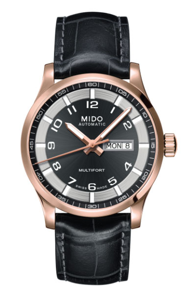Mido Watches : M005.430.36.062.52 Automatic Black Day Date Dial Shock Resistance Black Leather Men Watch