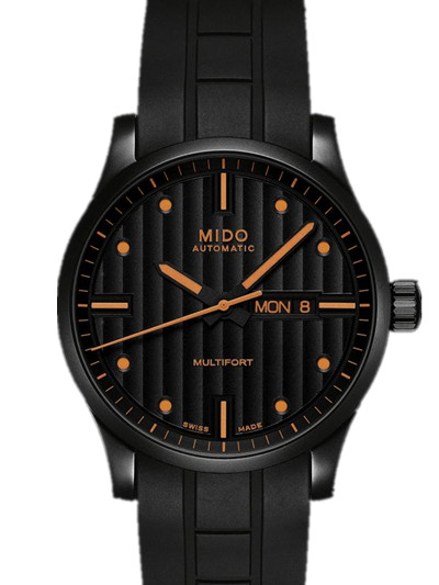 Mido Watches : M005.430.37.051.02 Automatic Black Dial And Black PVD Coating Stainless Steel Case With Black Rubber Strap Men Watch