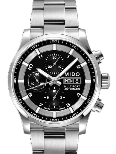 Mido Watches : M005.614.11.057.01 Automatic Chronograph Black Dial Stainless Steel Case With Stainless Steel Bracelet Men Watch