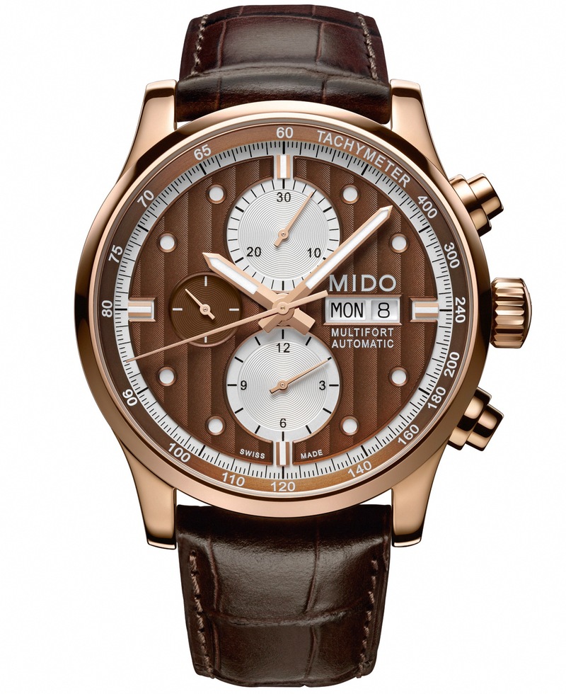 Mido Watches : M005.614.36.291.19 Automatic Brown Dial Stainless Steel Case Coated With PVD And Brown Leather Strap Men Watch