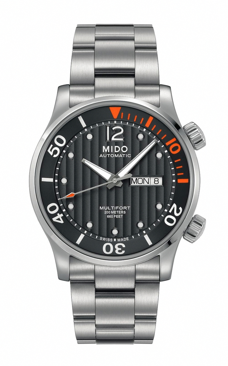 Mido Watches : M005.930.11.060.00 Automatic Black Day Date Dial Shock Resistance Stainless Steel Men Watch