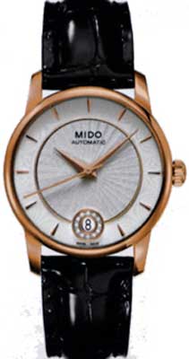 Mido Watches : M007.207.36.036.00 Black Leather Silver Dial Women Watch