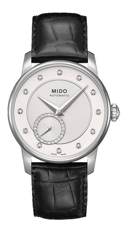 Mido Watches : M007.228.16.036.00 Automatic Small Second Diamond Dial Black Leather Women Watch