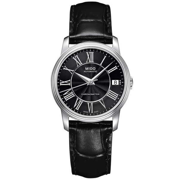 Mido Watches : M010.208.16.053.20 Automatic Chronometer Black Dial Stainless Steel Case With Black Leather Strap Women Watch