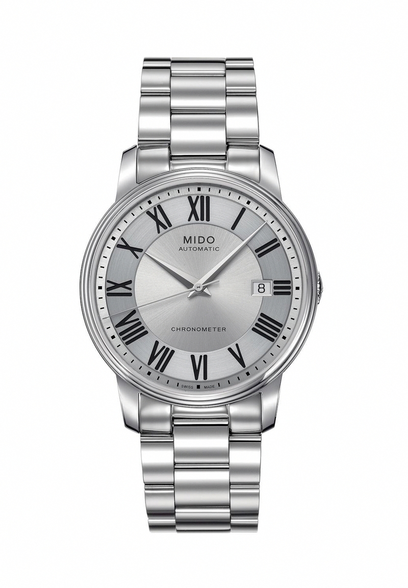 Mido Watches : M010.408.11.033.09 Automatic Chronometer Silver Dial Roman Numerals Date Stainless Steel Men Watch
