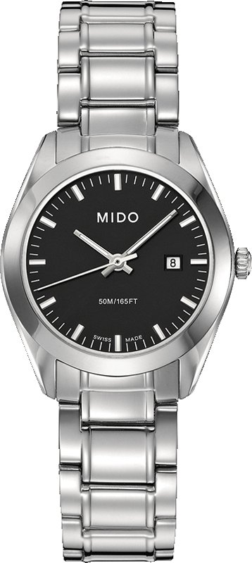 Mido Watches : M012.210.11.051.00 Quartz Black Dial Date Stainless Steel Women Watch