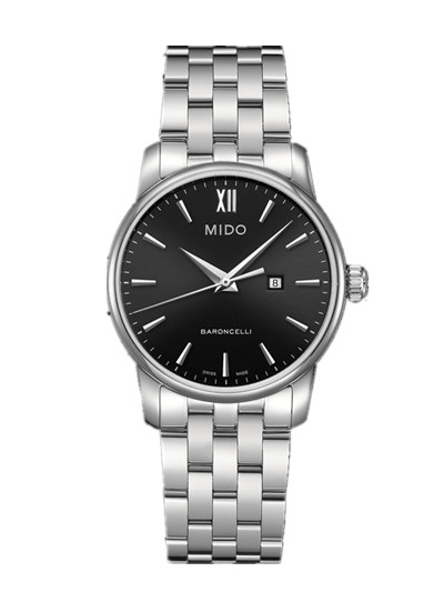 Mido Watches : M013.210.11.051.00 Quartz Black Dial Roman Numeral Stainless Steel Case With Stainless Steel Bracelet Women Watch