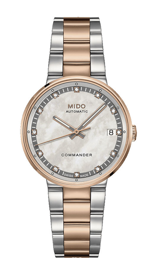 Mido Watches : M014.207.22.116.00 Automatic Mother of Pearl Diamond Dial Two Tone Stainless Steel Women Watch
