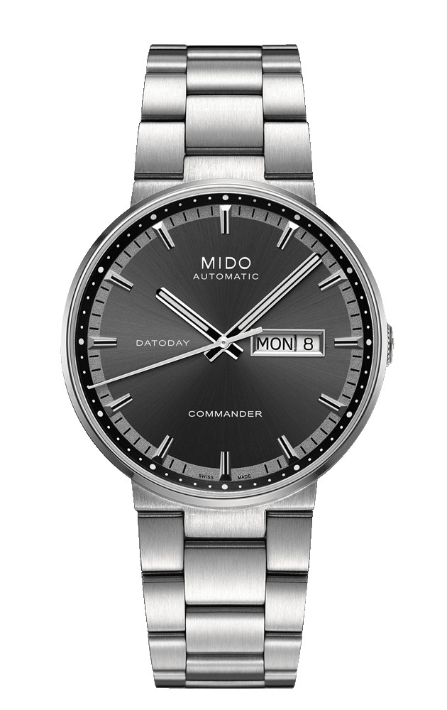 Mido Watches : M014.430.11.061.00 Automatic Gray Dial Day Date Shock Resistance Stainless Steel Men Watch