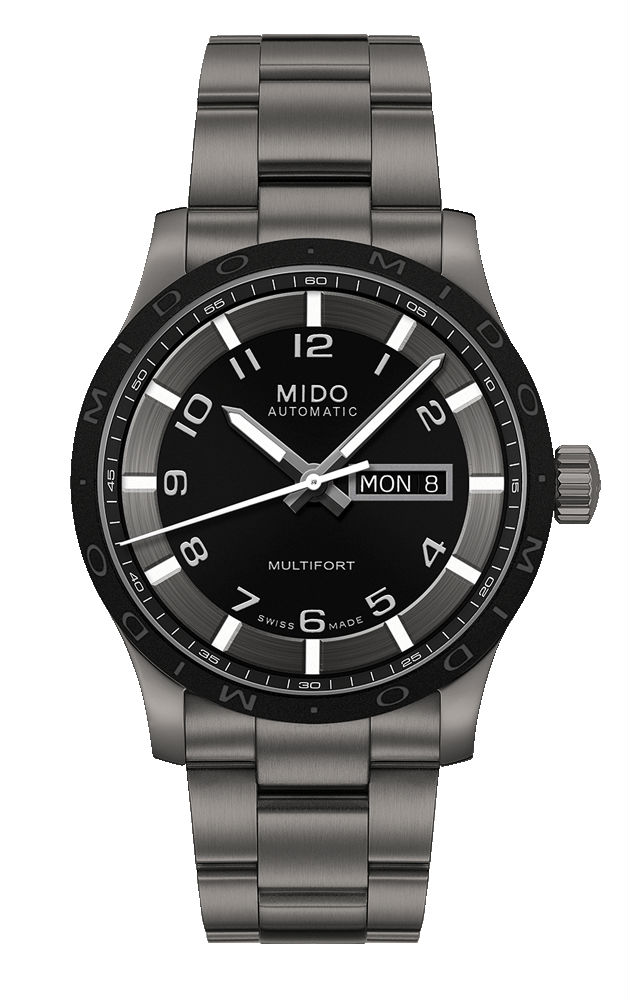 Mido Watches : M018.430.44.052.00 Automatic Day Date Black Stainless Steel Men Watch