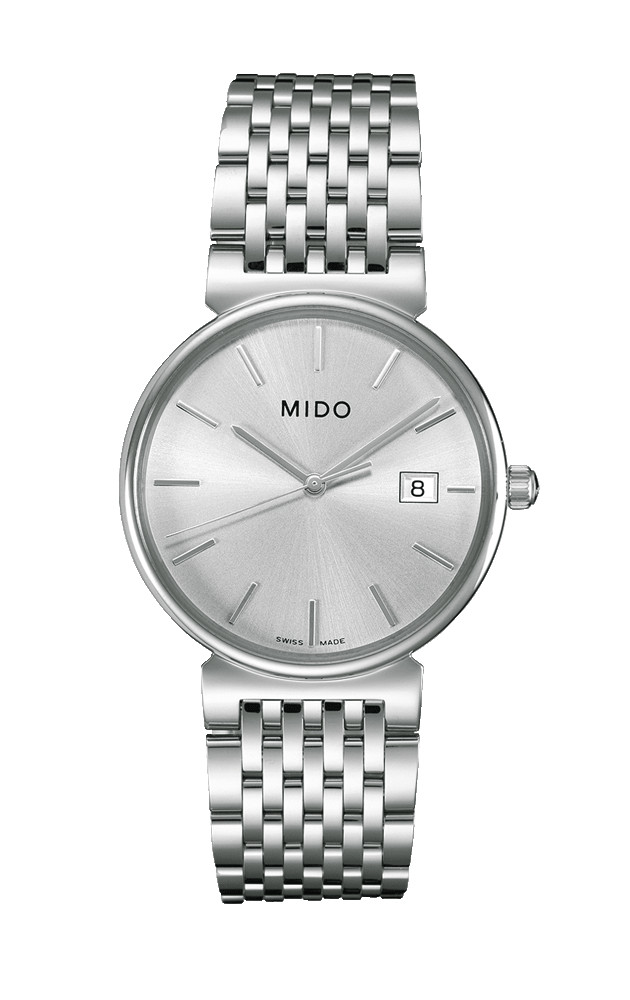 Mido Watches : M1130.4.13.1 Quartz Silver Dial Date Stainless Steel Men Watch