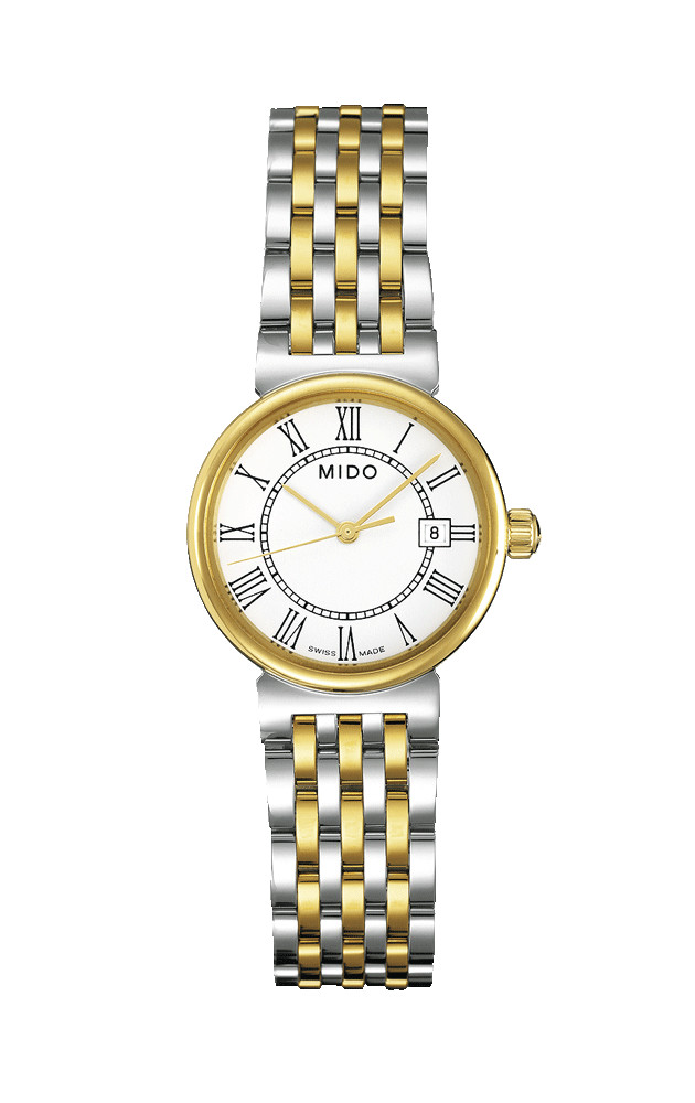 Mido Watches : M2130.9.26.1 Quartz White Dial Roman Numerals Two Tone Stainless Steel Women Watch