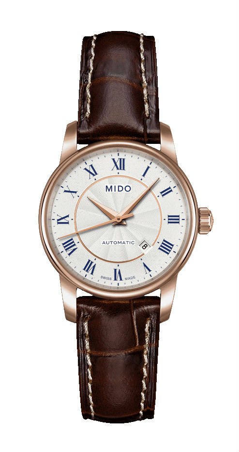 Mido Watches : M7600.2.21.8 Automatic Roman Numerals Dial Date Brown Leather Women Watch