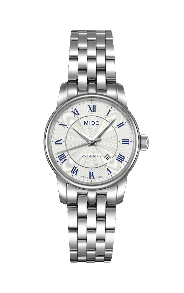Mido Watches : M7600.4.21.1 Automatic Silver Dial Roman Numerals Date Shock Resistance Stainless Steel Women Watch