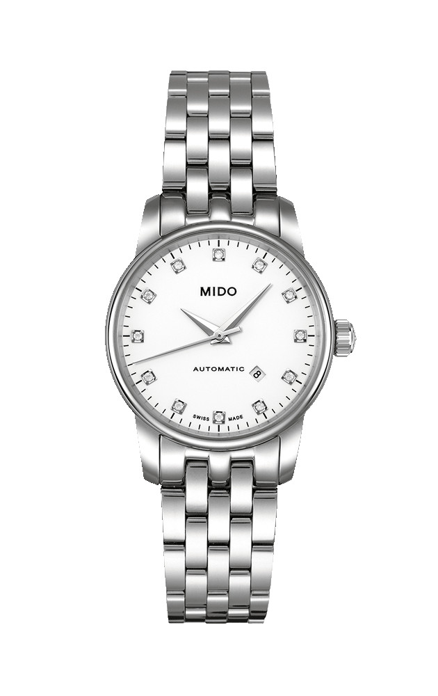 Mido Watches : M7600.4.66.1 Automatic White Dial Diamond Date Shock Resistance Stainless Steel Women Watch