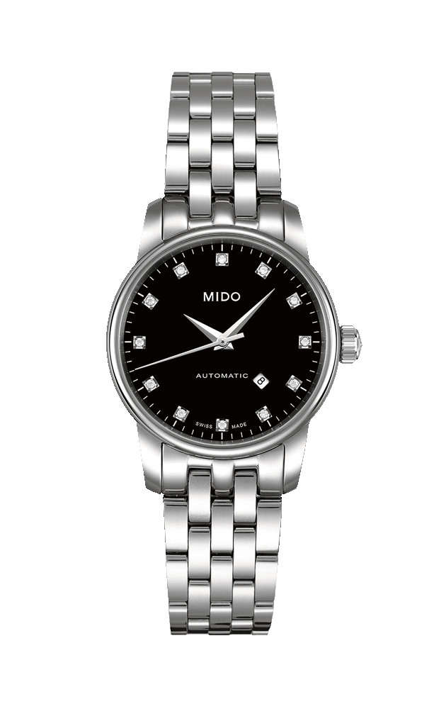 Mido Watches : M7600.4.68.1 Automatic Black Dial Diamond Date Shock Resistance Stainless Steel Women Watch