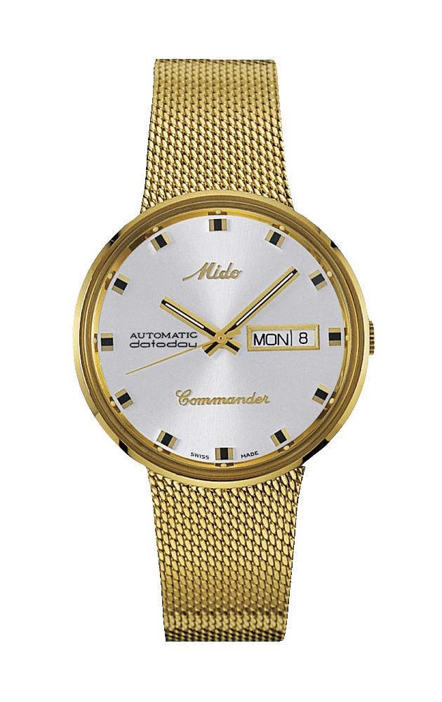 Mido Watches : M8429.3.21.1 Automatic Silver Dial Day Date Shock Resistance PVD Gold Coating Stainless Steel Men Watch