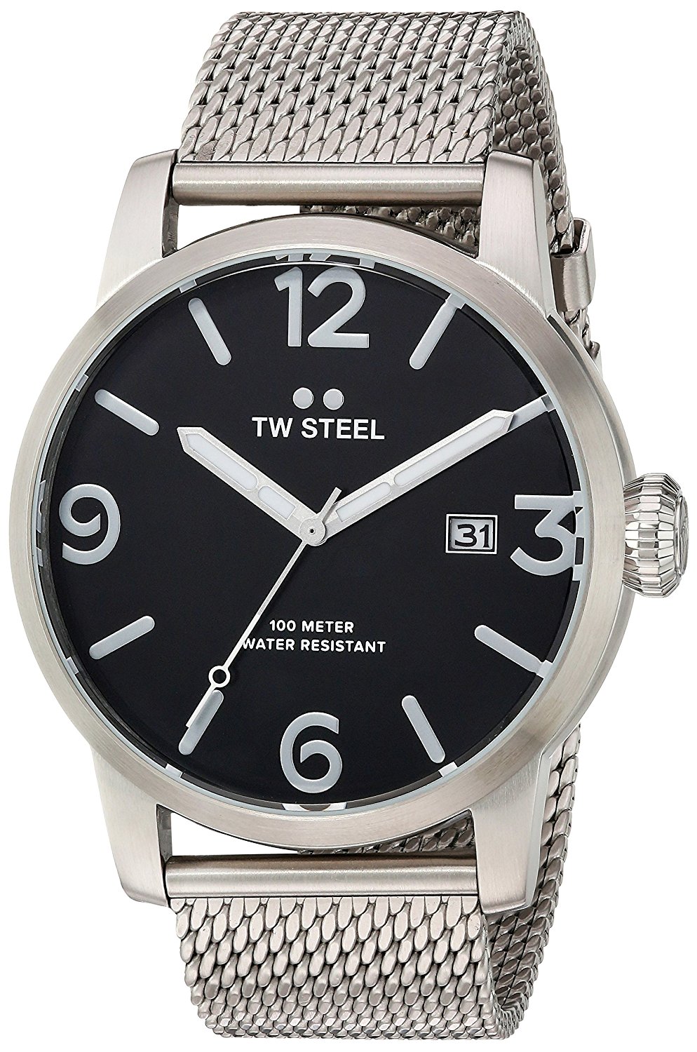 TW Steel Watches : MB12 Black Dial Stainless Steel Band Men Watch
