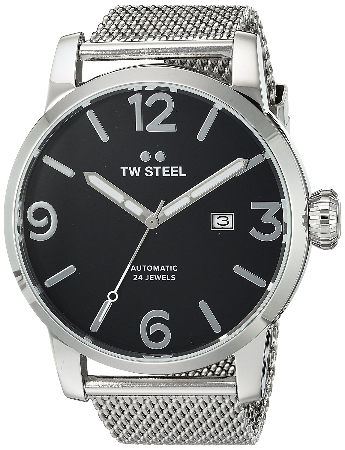 TW Steel Watches : MB16 Black Dial Stainless Steel Band Men Watch