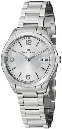 Maurice Lacroix Watches : MI1014-SS002-130 Quartz Date Silver Dial Stainless Steel Women Watch