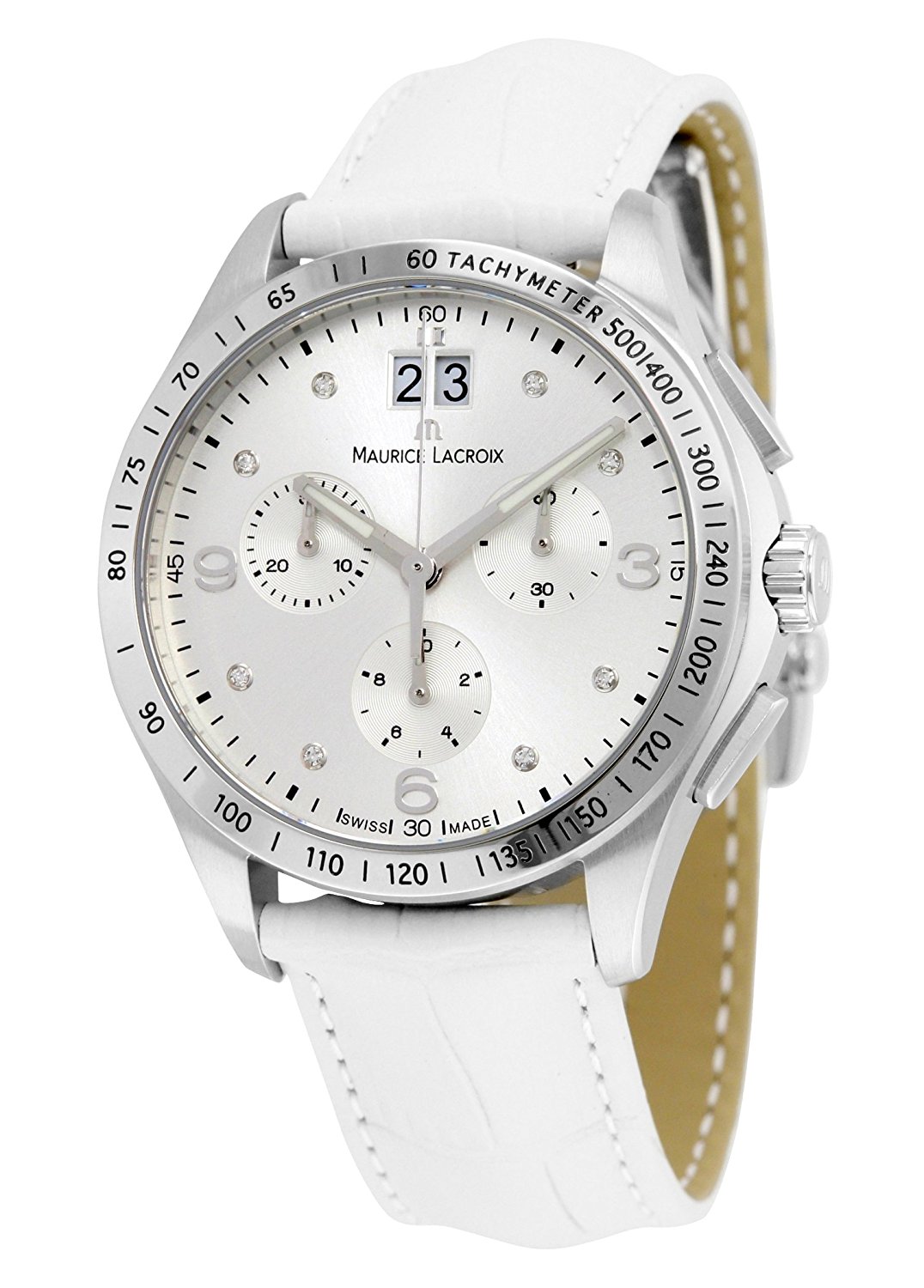 Maurice Lacroix Watches : MI1057-SS001-150 Silver Dial Fixed - Tachymeter Band Men Watch