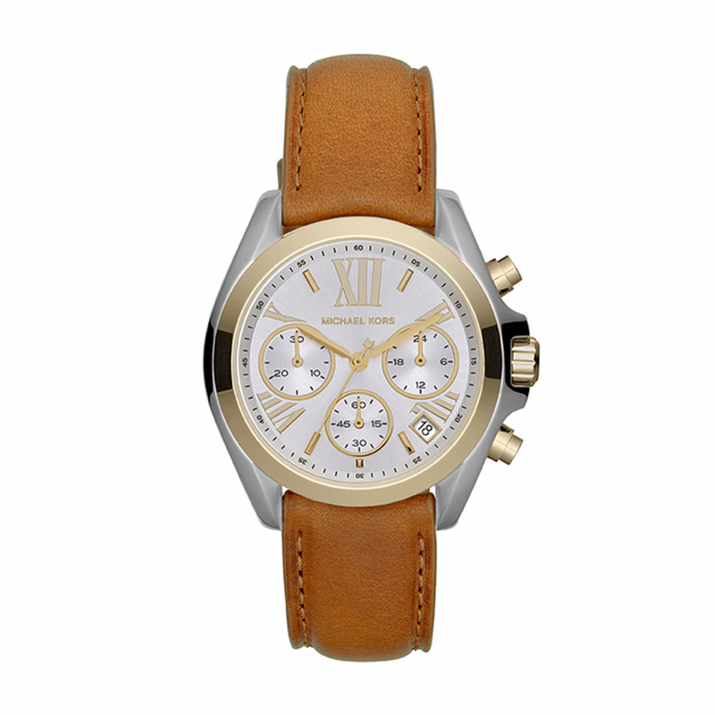 Michael Kors Watches : MK2301 Quartz Chronograph Date Brown Leather Women Watch