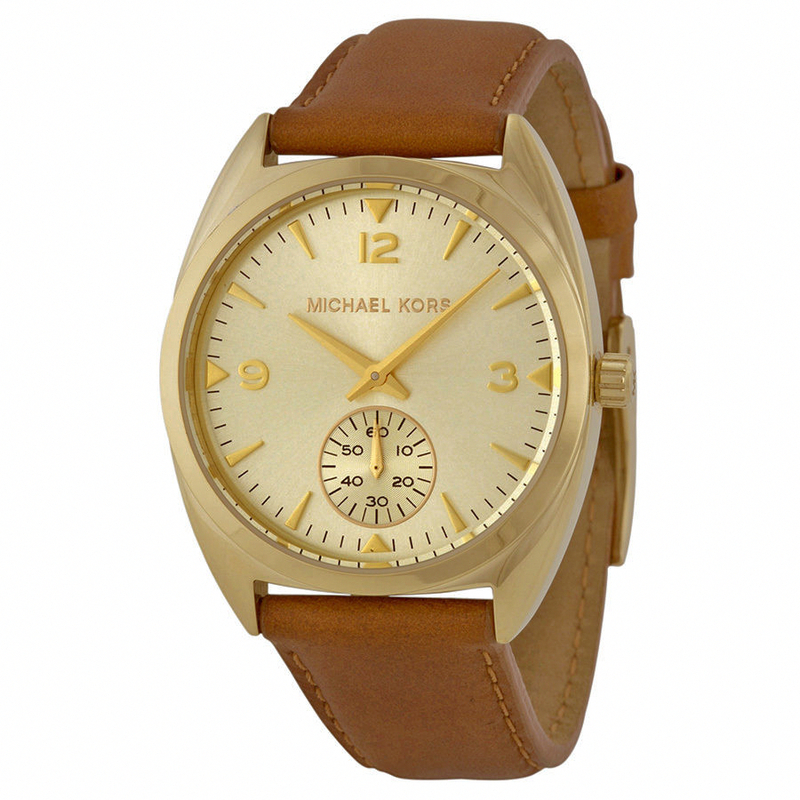Michael Kors Watches : MK2373 Quartz Champagne Dial Brown Leather Women Watch