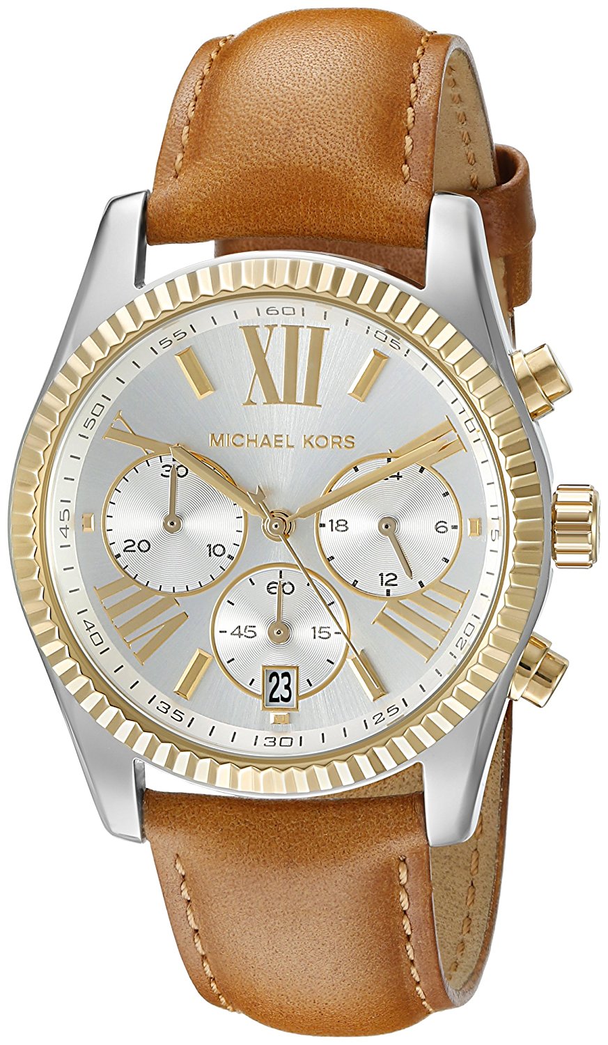 Michael Kors Watches : MK2420 Quartz Chronograph Date Brown Leather Women Watch