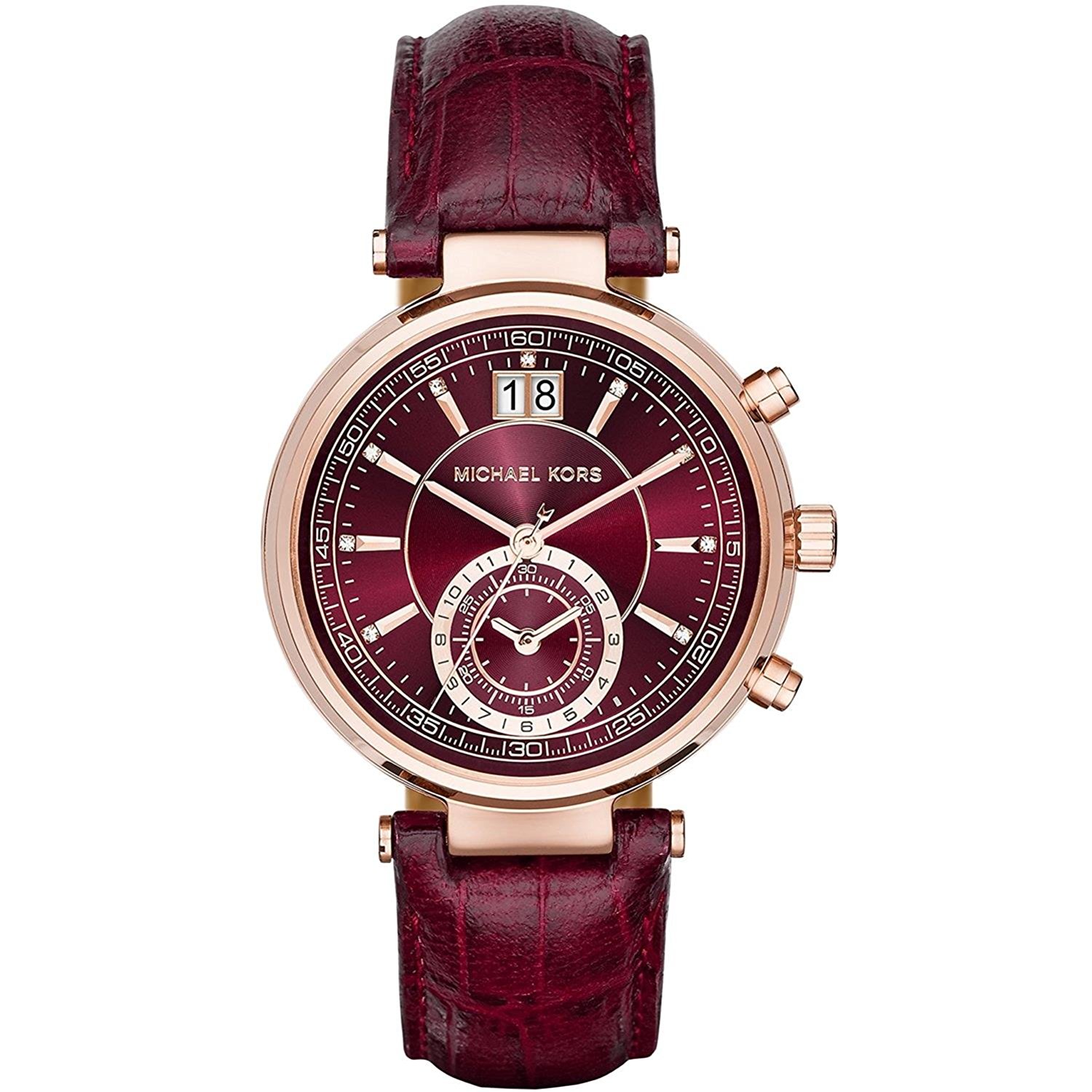 Michael Kors Watches : MK2426 Red Dial Leather Women Watch