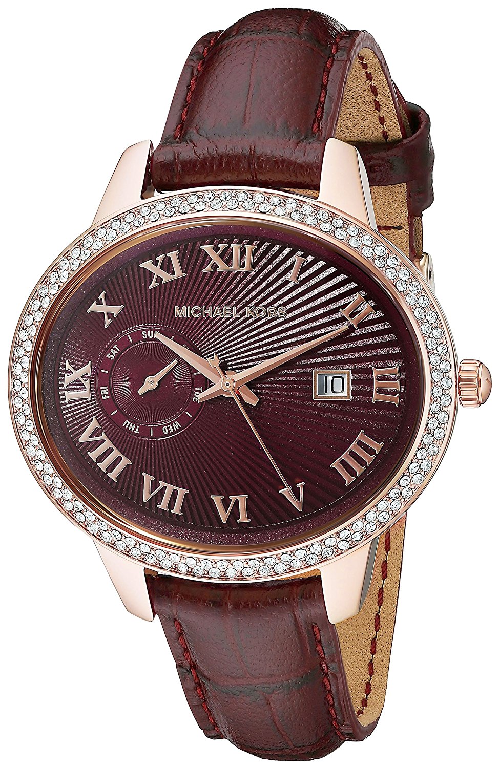Michael Kors Watches : MK2430 Red Dial Stainless Steel Band Women Watch