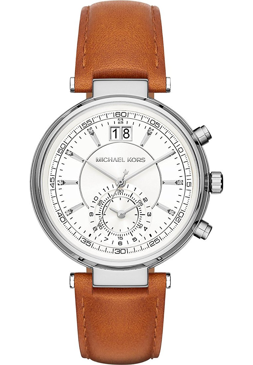 Michael Kors Watches : MK2527 Silver Dial Stop Watch Women Watch