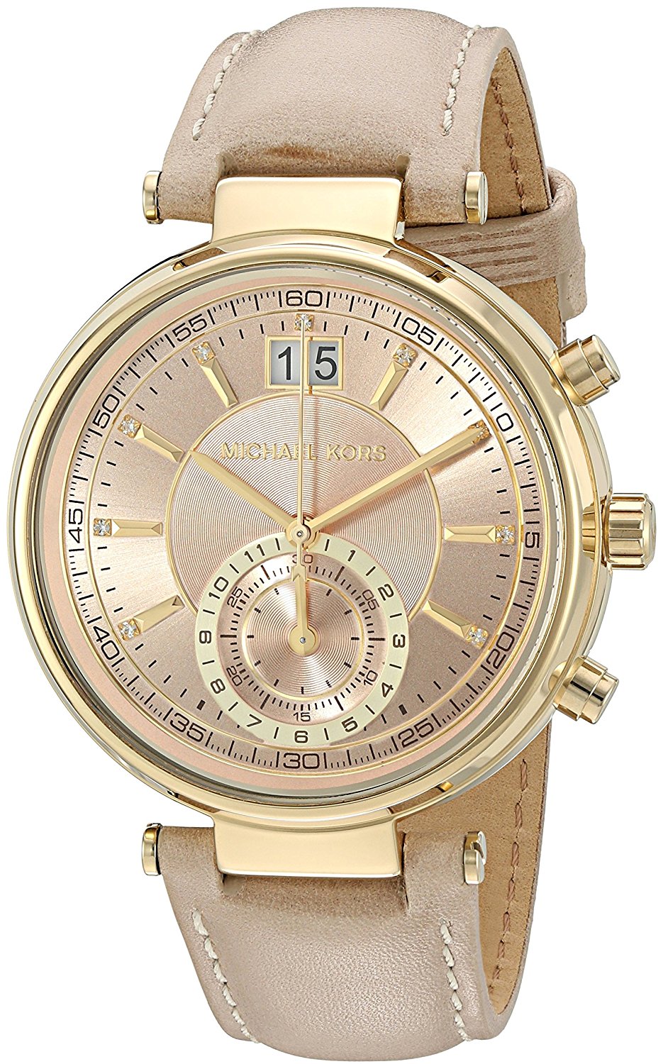 Michael Kors Watches : MK2529 Rose Gold Dial Stainless Steel Band Women Watch