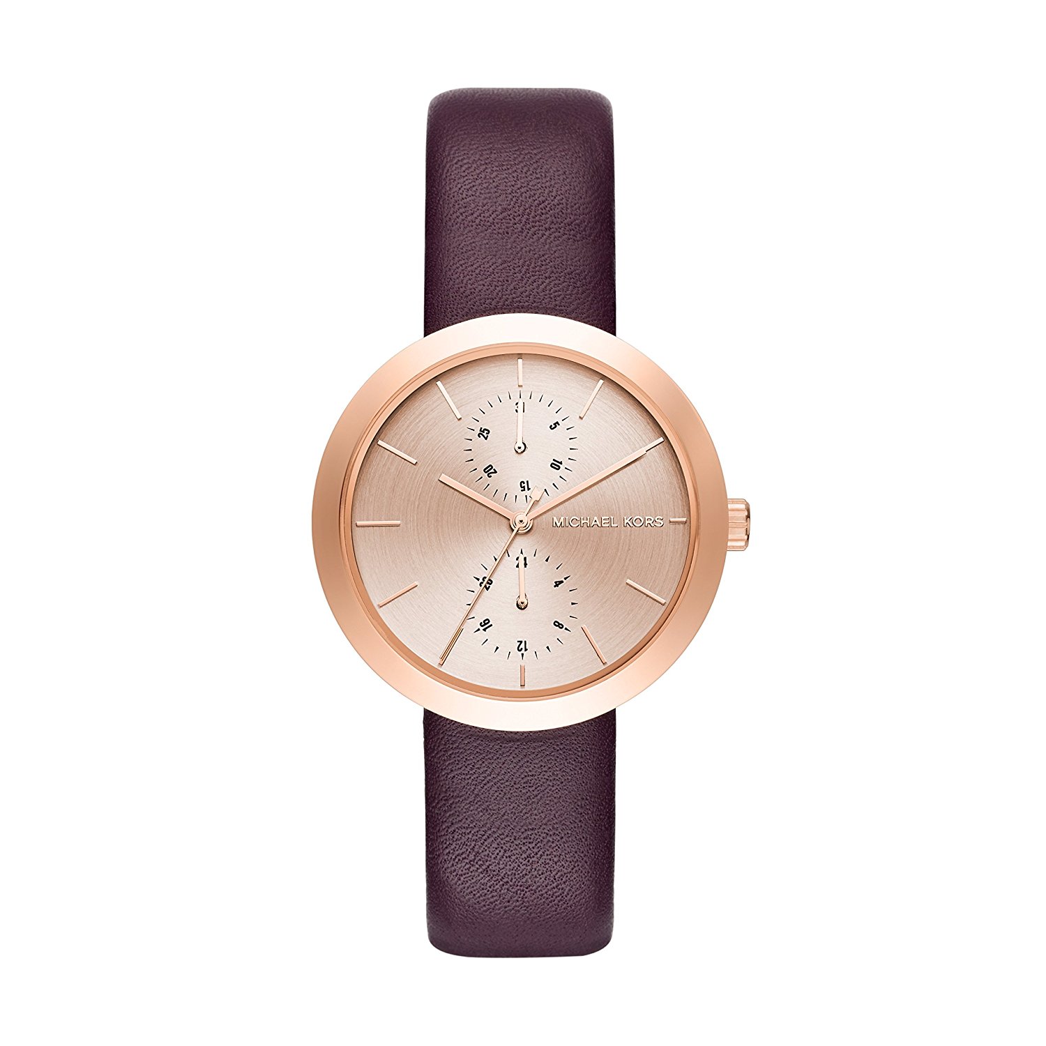 Michael Kors Watches : MK2575 Rose Gold Dial Leather Women Watch