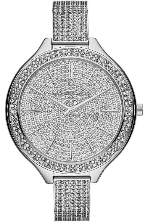Michael Kors Watches : MK3250 Quartz Crystal Pave Dial Crystal Bezel Stainless Steel Women Watch