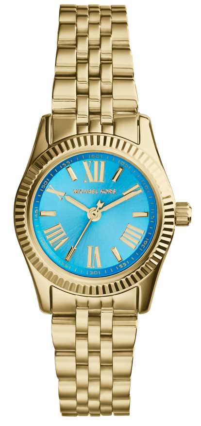 Michael Kors Watches : MK3271 Quartz Blue Roman Numerals Dial Gold Tone Stainless Steel Women Watch