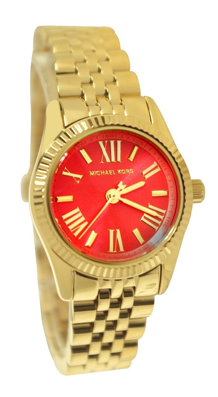 Michael Kors Watches : MK3284 Quartz Orange Dial Gold Tone Stainless Steel Women Watch