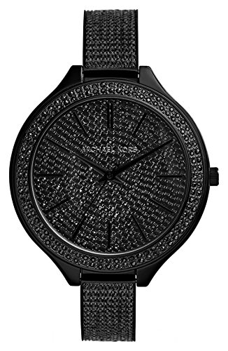 Michael Kors Watches : MK3318 Quartz Crystal Pave Black Dial Stainless Steel Women Watch