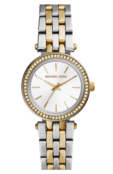 Michael Kors Watches : MK3323 Quartz Analog Crystal Bezel Two Tone Stainless Steel Women Watch