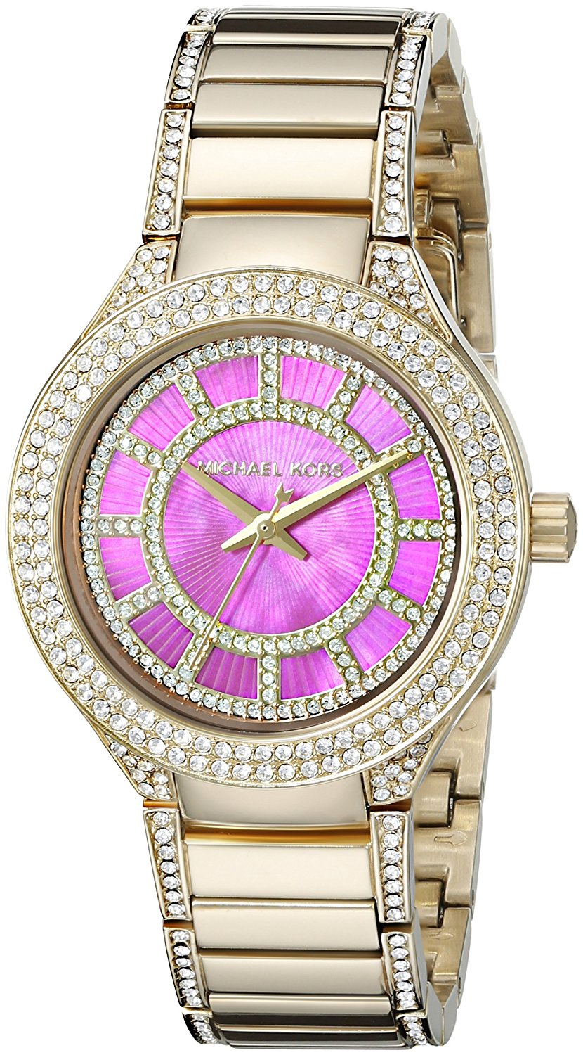 Michael Kors Watches : MK3442 Pink Dial Stainless Steel Band Women Watch