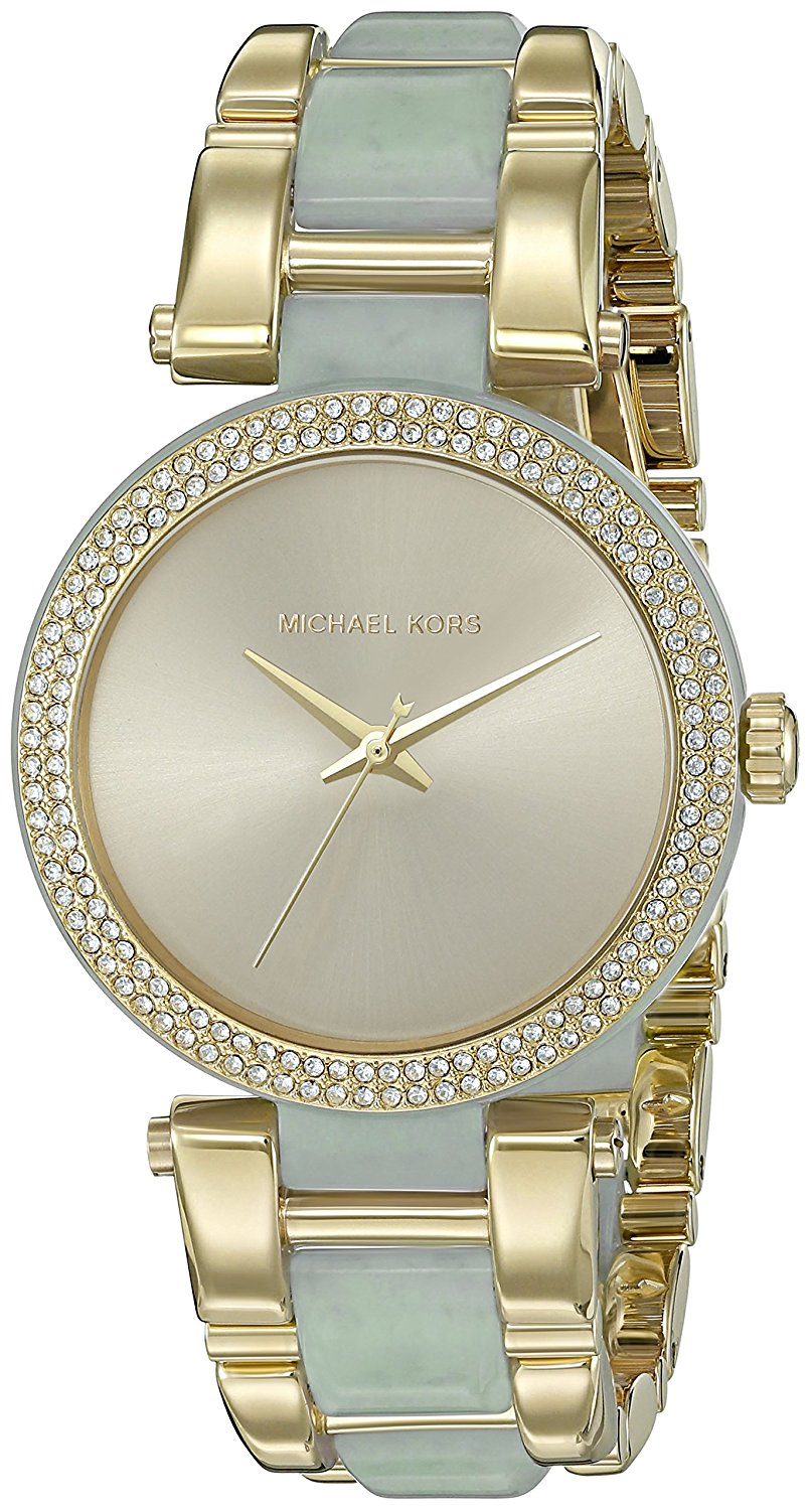 Michael Kors Watches : MK4317 Quartz Analog Crystal Bezel Gold Tone Stainless Steel And Acetate Women Watch