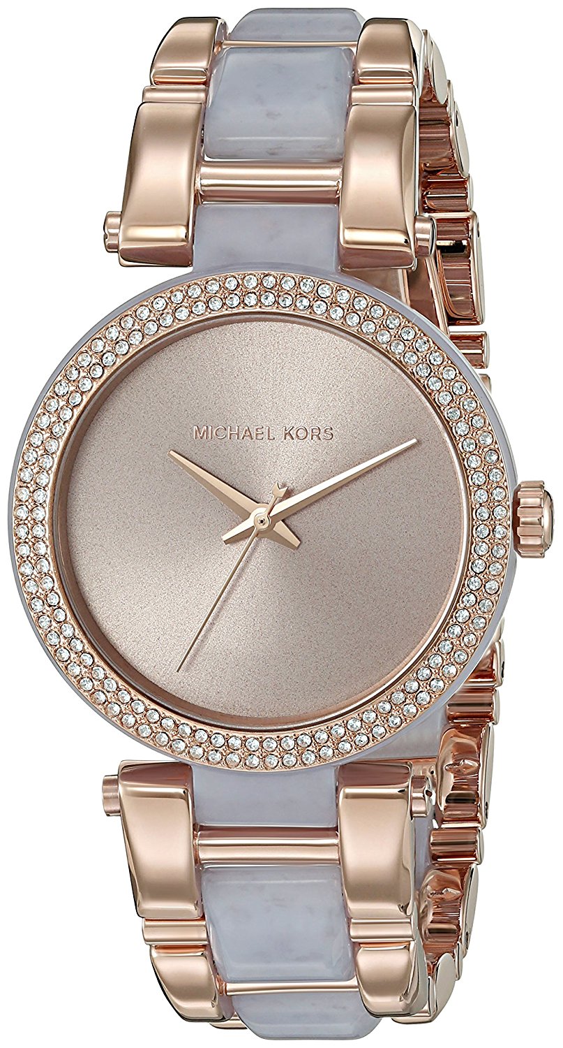 Michael Kors Watches : MK4319 Rose Gold Dial Resin Band Women Watch