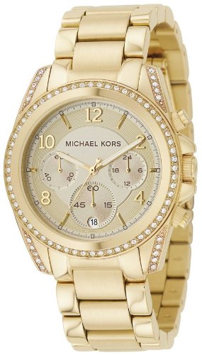 Michael Kors Watches : MK5166 Quartz Dial Gold with three hand movement, sub dial chronograph and date window Women Watch