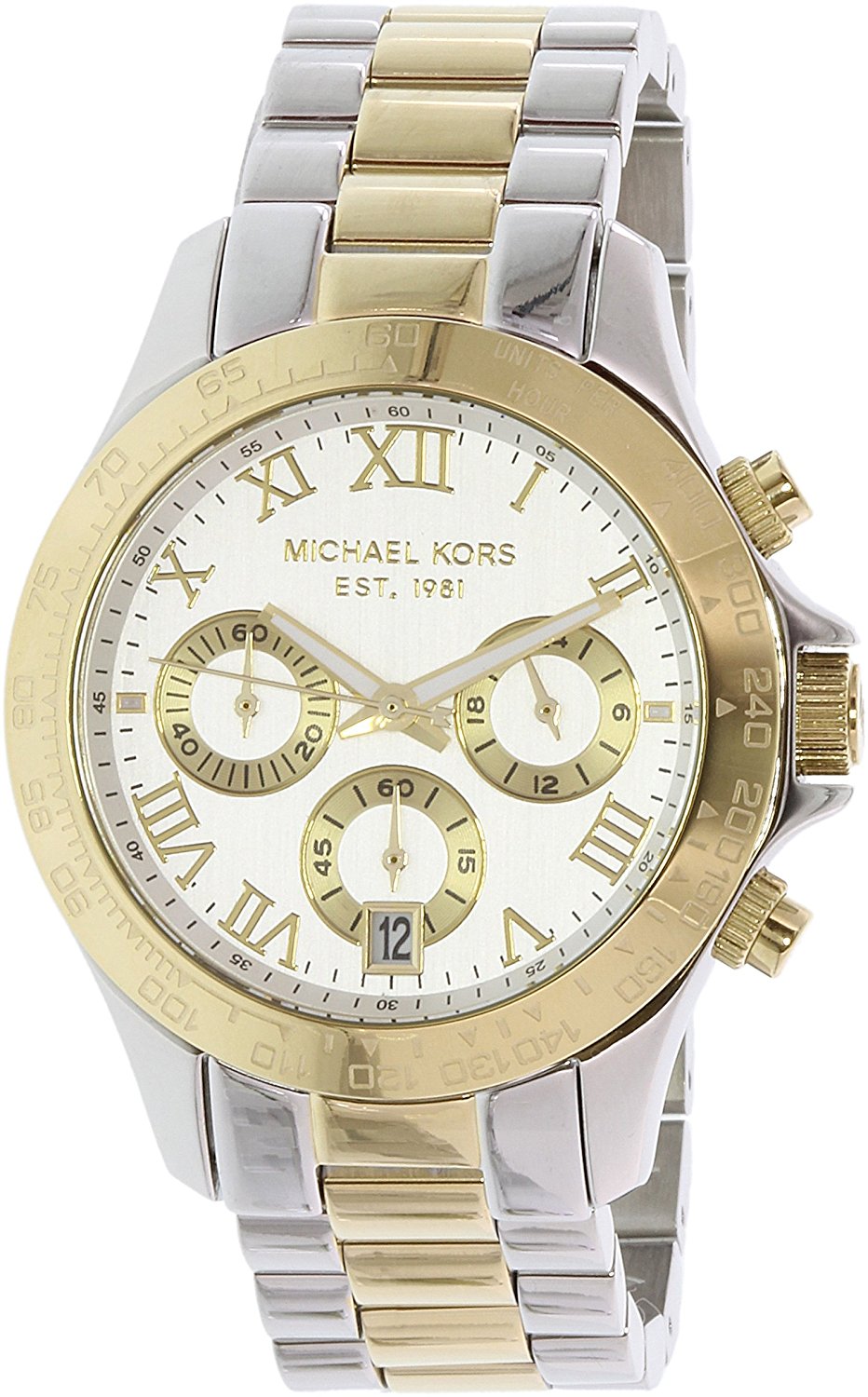 Michael Kors Watches : MK5455 White Dial Chronograph Luminous Measures Seconds Women Watch